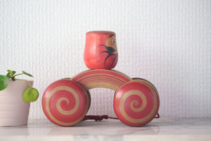 Japanese Vintage Toy | Kijigangu | Rare Daruma Car | 14 cm