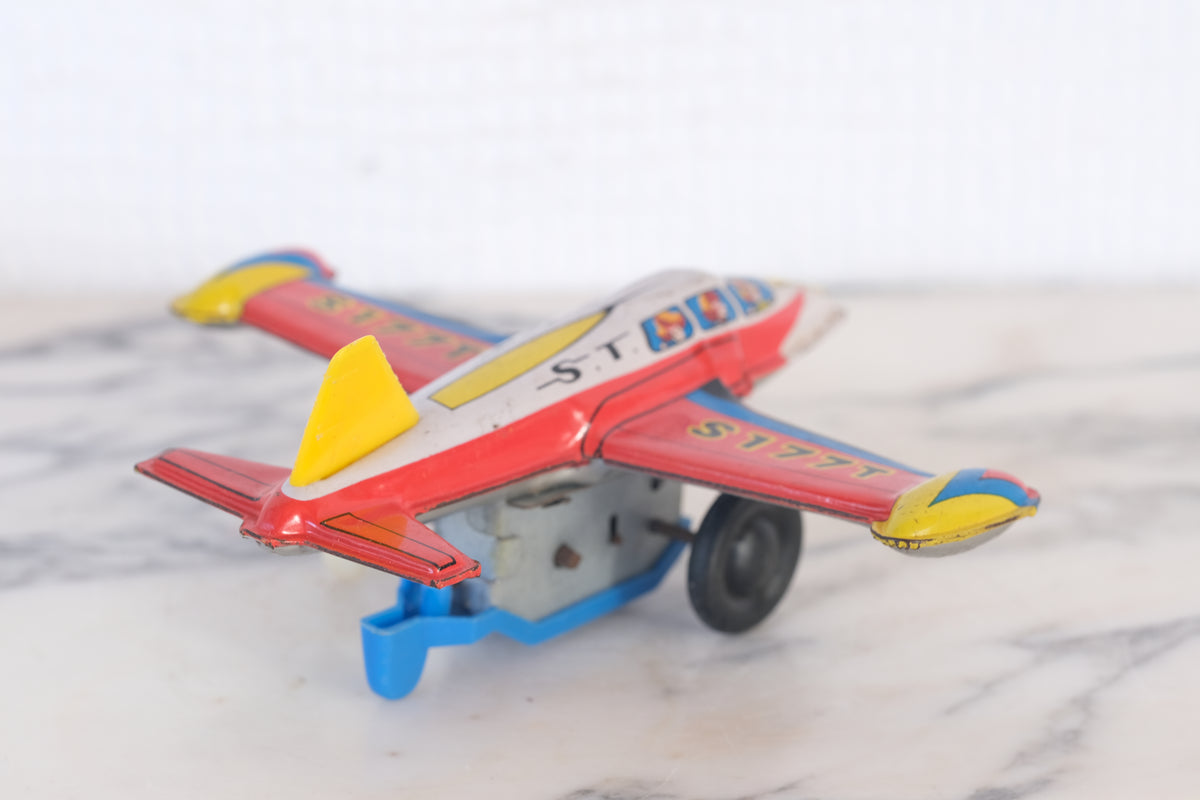 Vintage Airplane Toy Tin Toy cm high