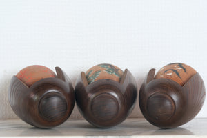 Set of Three Vintage Sosaku Kokeshi by Takeda Daisuke | 13 cm