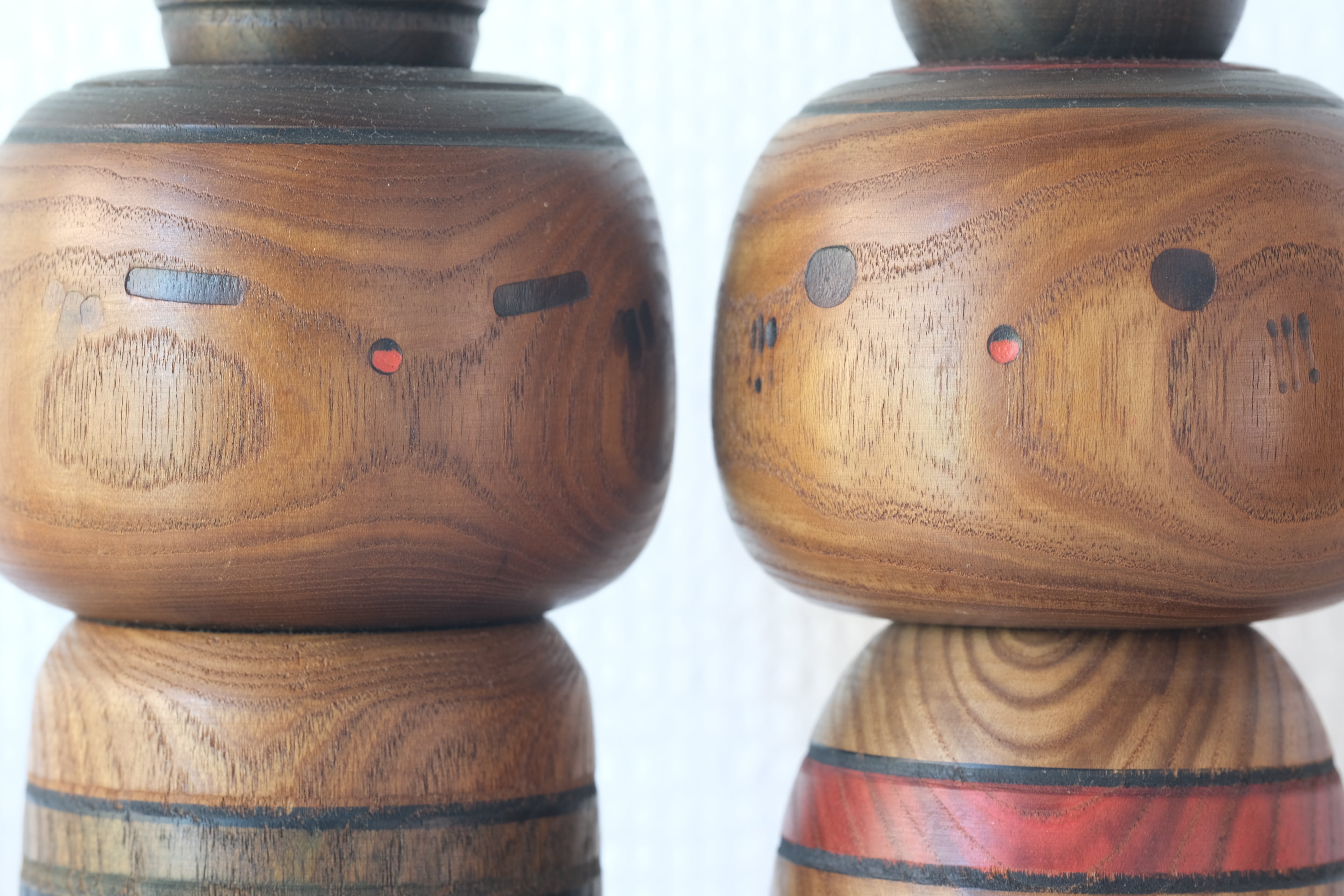 Pair of Vintage Creative Kokeshi by Sanpei Yamanaka (1926-2012) | 16 cm