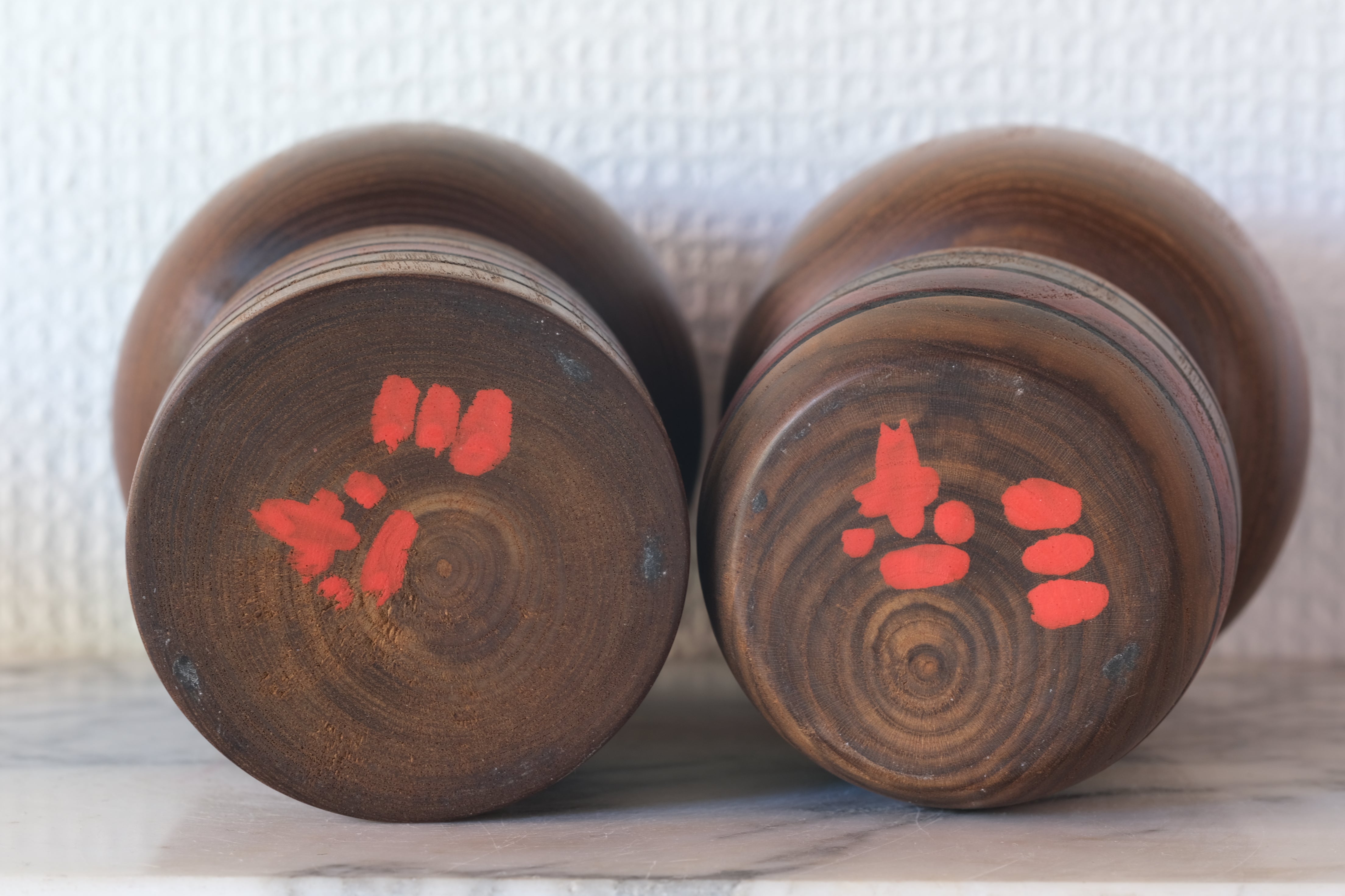 Pair of Vintage Creative Kokeshi by Sanpei Yamanaka (1926-2012) | 16 cm