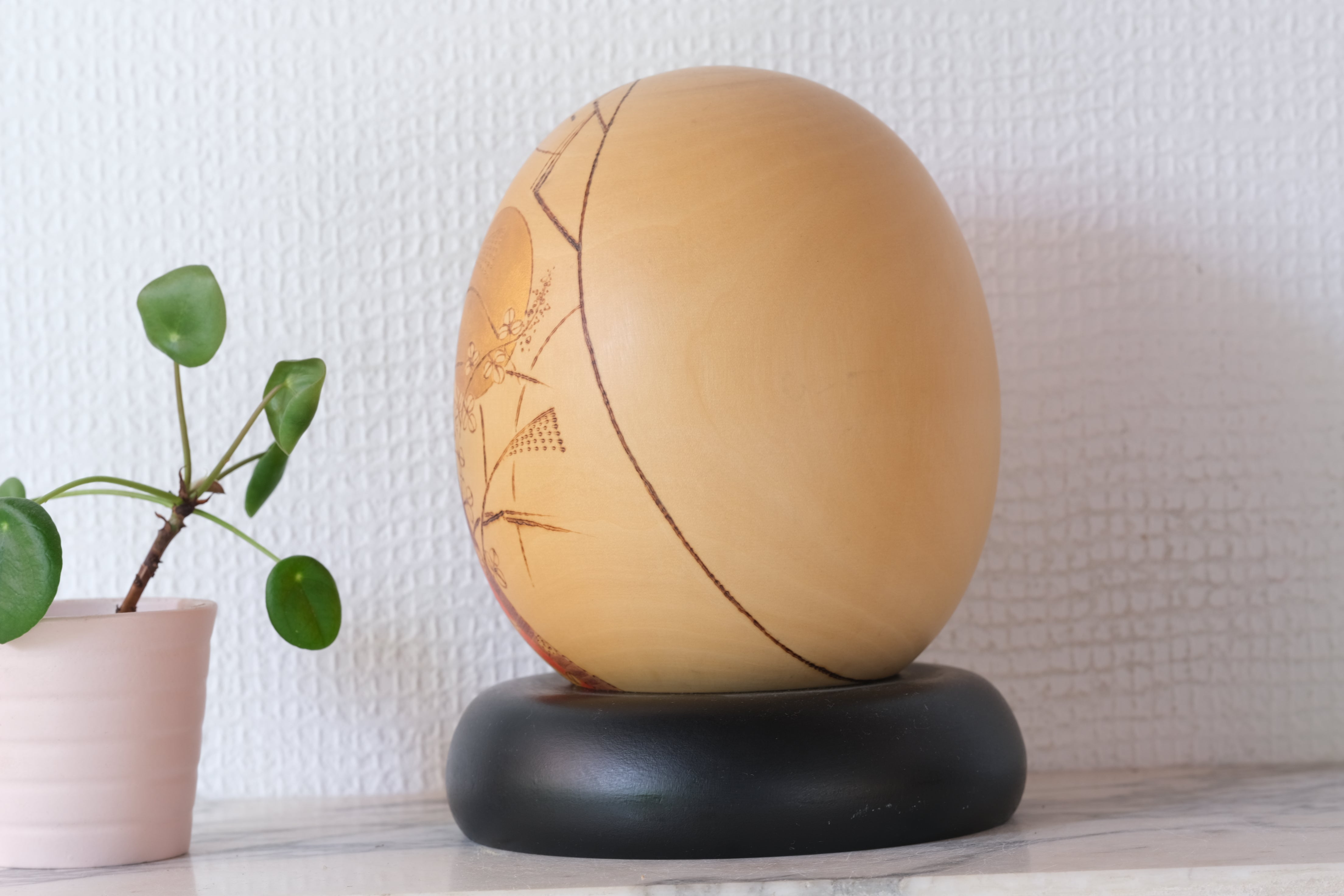 Exclusive Vintage Kokeshi by Sansaku Sekiguchi (1925-2018) | 'Mangetsu - Full Moon' | 17 cm