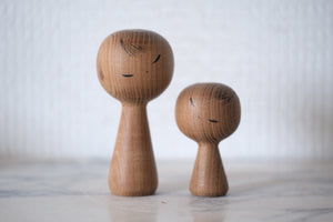 Rare Pair of Vintage Creative Kokeshi by Hideo Ishihara (1925-1999) | 5,5 cm and 8 cm