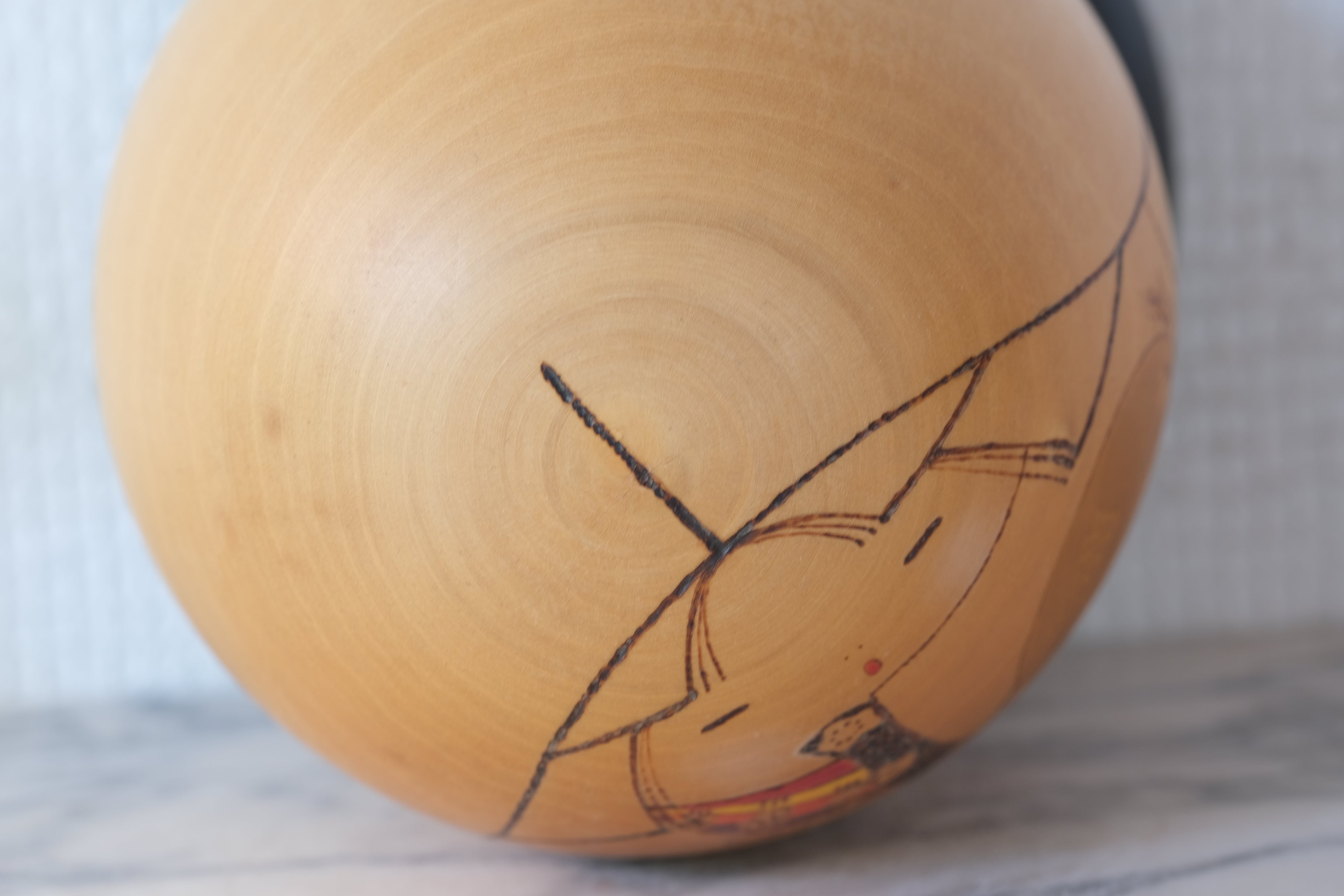 Exclusive Vintage Kokeshi by Sansaku Sekiguchi (1925-2018) | 'Mangetsu - Full Moon' | 17 cm
