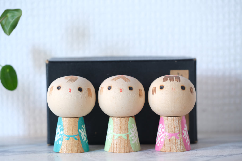 Vintage Creative Kokeshi by Issetsu Kuribayashi (1924-2011) | With Original Box | 6 cm