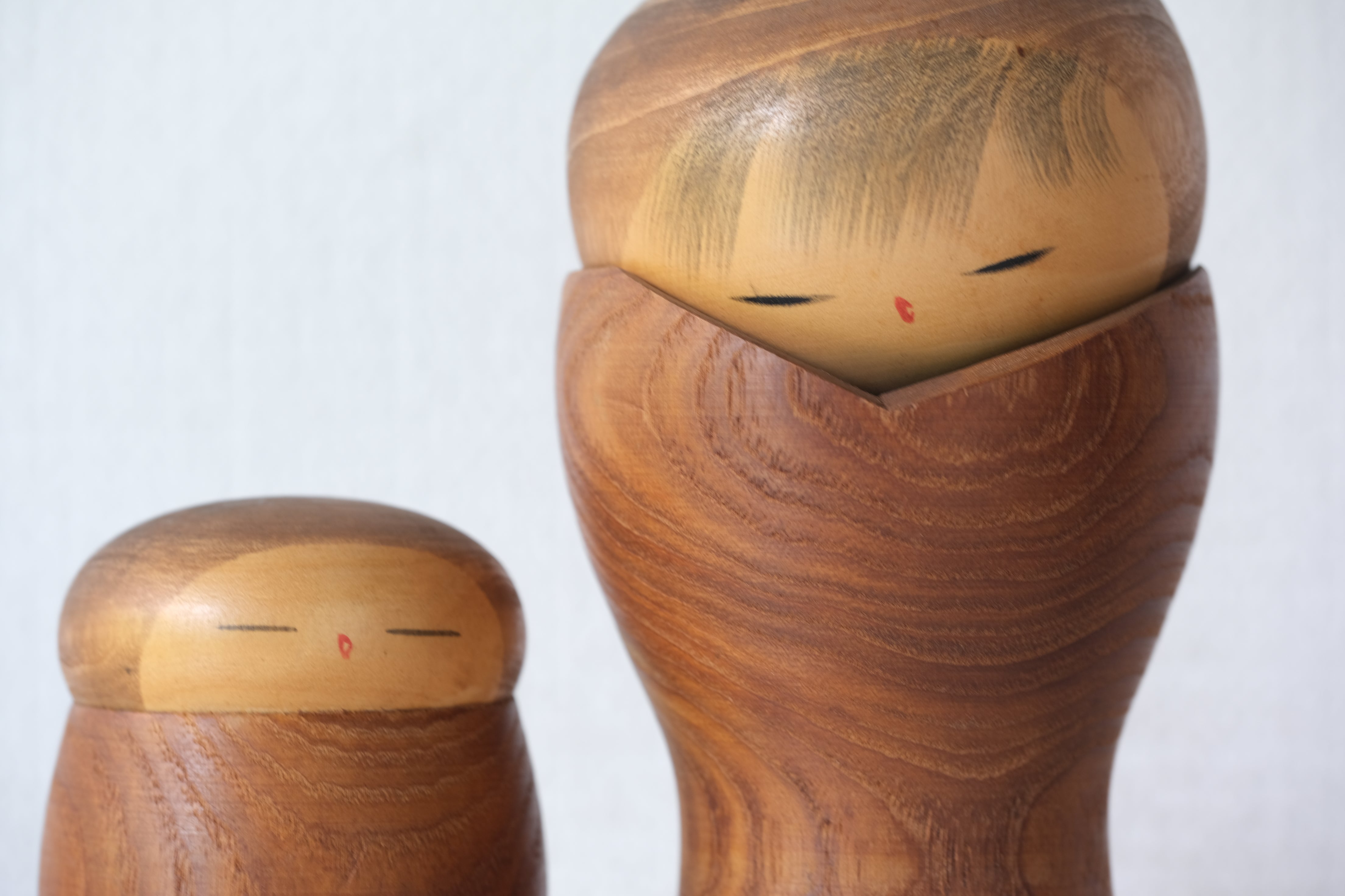 Pair of Vintage Creative Kokeshi by Watanabe Masao (1917-2007) | 'Mother and Child' | 10 cm and 17 cm