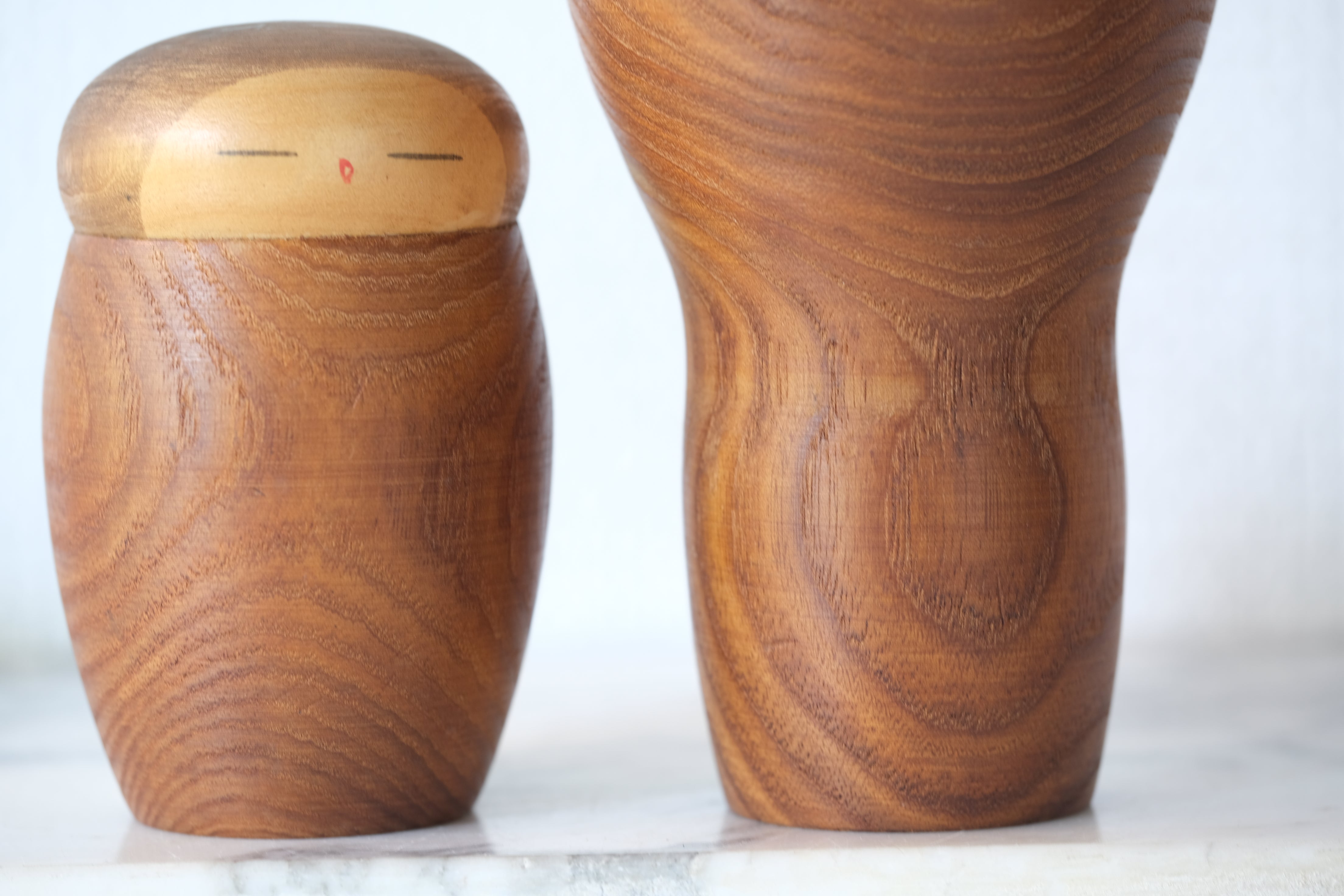 Pair of Vintage Creative Kokeshi by Watanabe Masao (1917-2007) | 'Mother and Child' | 10 cm and 17 cm
