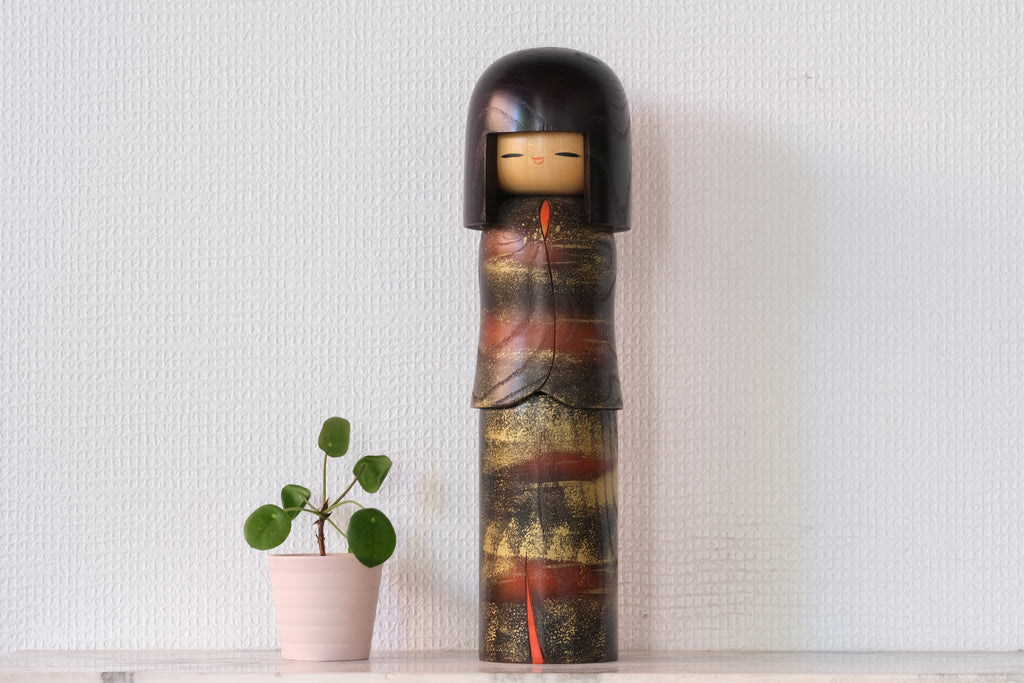 Vintage Gumma Kokeshi by Aoki Ryoka 青木蓼華 | With Original Box | 34,5 cm