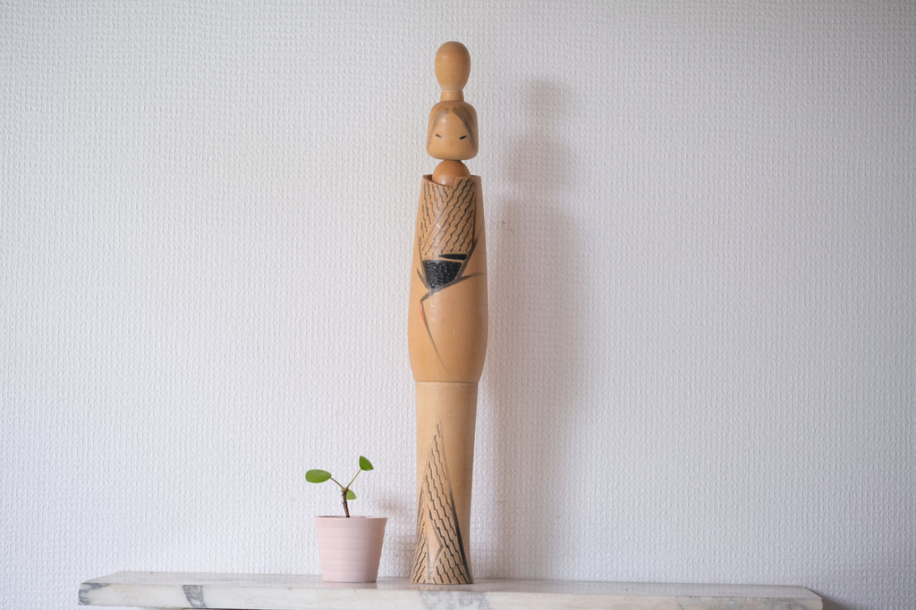 Rare Vintage Sosaku Kokeshi by Seijyu Kon | 50,5 cm