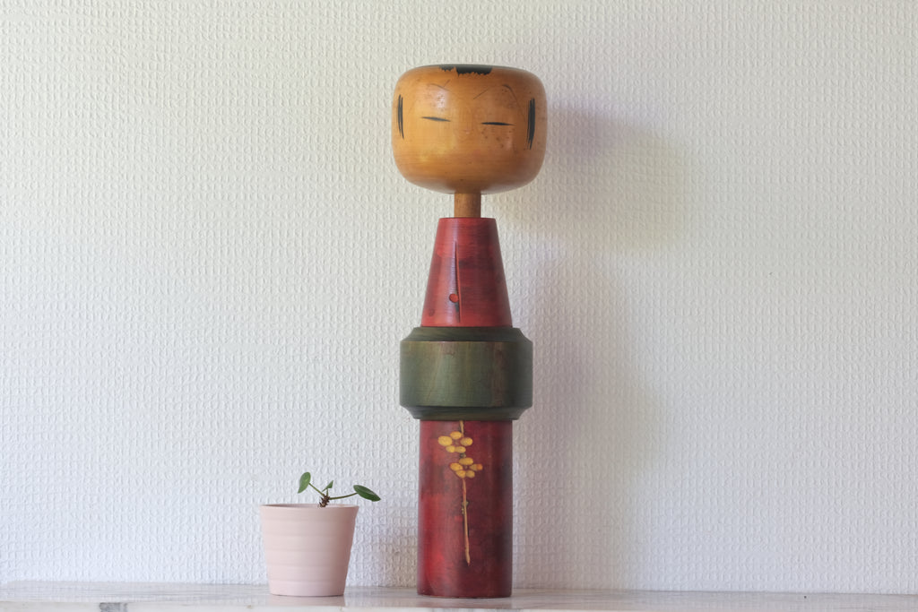 Vintage Creative Kokeshi By The Famous Takahashi Hashime はしめ (1918-2002) | 35,5 cm