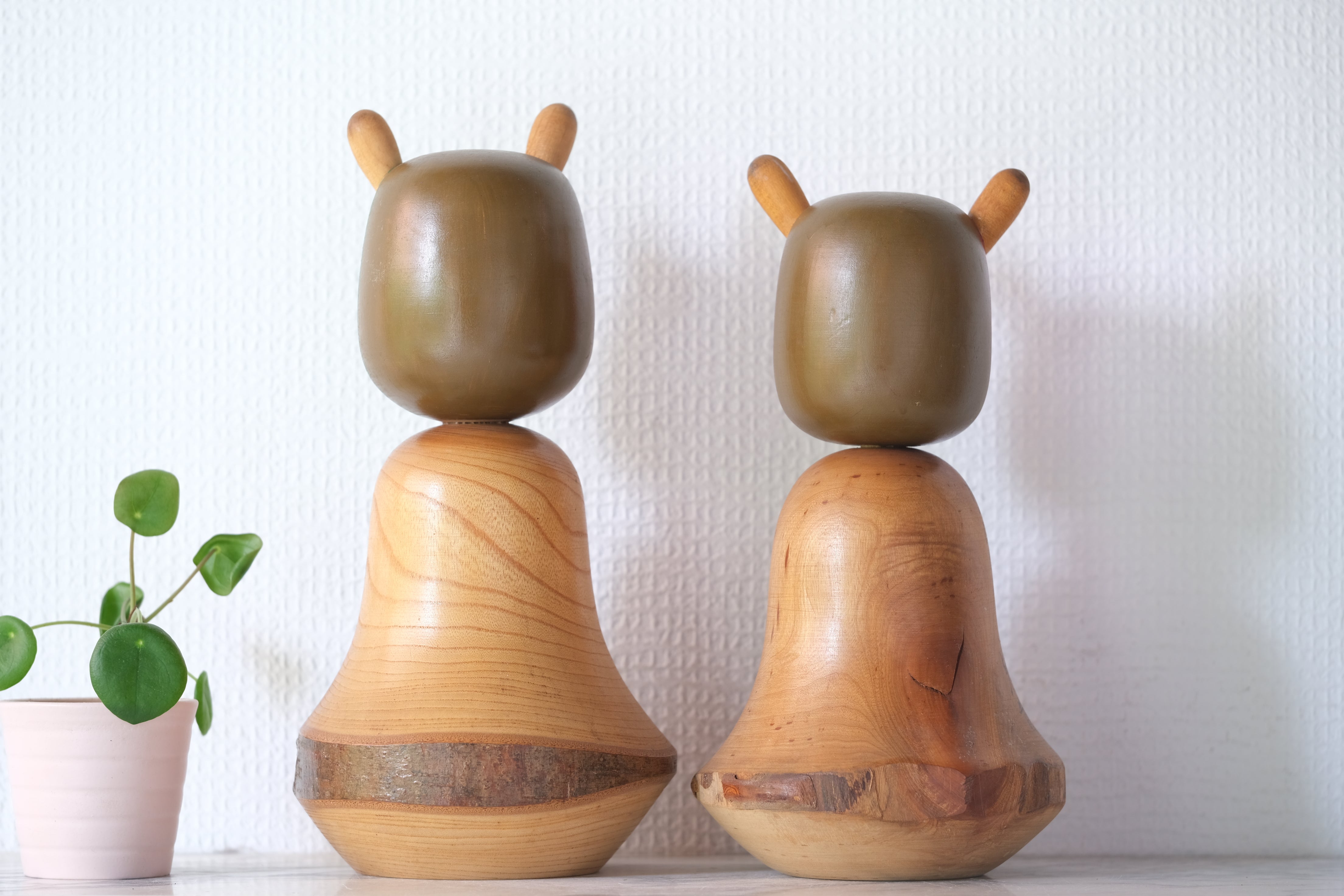 Rare Pair of Vintage Demon Kokeshi | 24,5 cm and 26 cm
