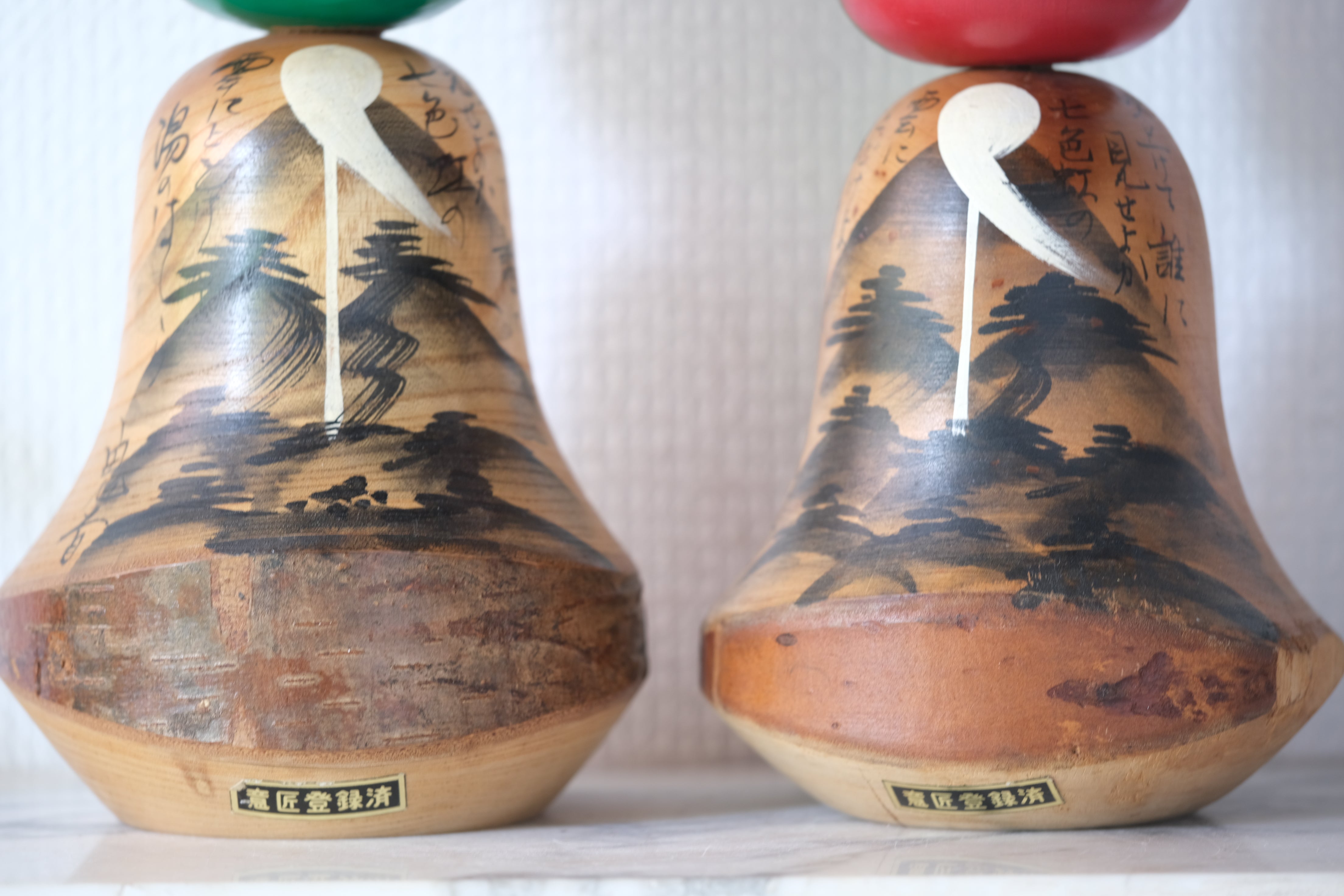 Rare Pair of Vintage Demon Kokeshi | 24,5 cm and 26 cm