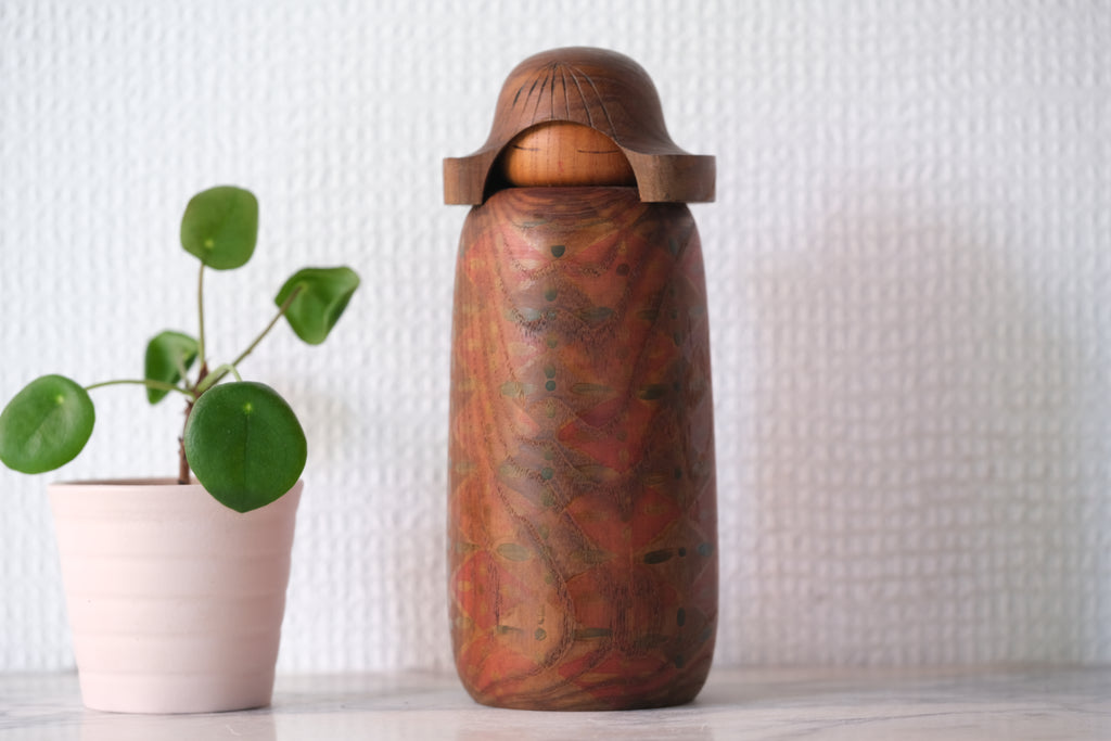 Vintage Creative Kokeshi By Miyajima Muhitsu 宮島 無筆 (1929-) | Titled: 'Tai - Desire' | 17 cm