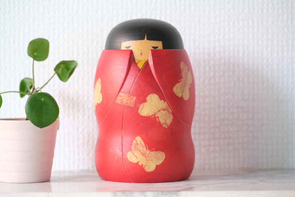 Vintage Creative Kokeshi by Sansaku Sekiguchi 関口 三作 (1925-2018) | 15 cm