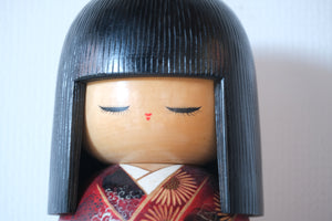 Exclusive Vintage Gumma Kokeshi by Aoki Ryoka (1931-) | Titled: 少女 - Shōjo - Girl | With Original Box | 32 cm