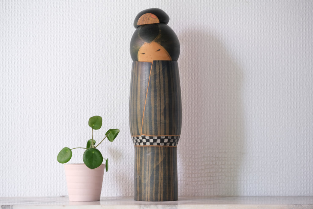 Exclusive Vintage Creative Kokeshi by Sansaku Sekiguchi (1925-2018) | Titled: Tsuya 艶 - Gloss | 31 cm