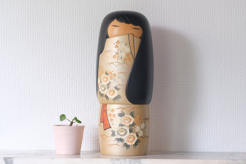 Exclusive Vintage Kokeshi By Kaoru Nozawa (1930-) | Titled: 'Yumekosode' | 29 cm