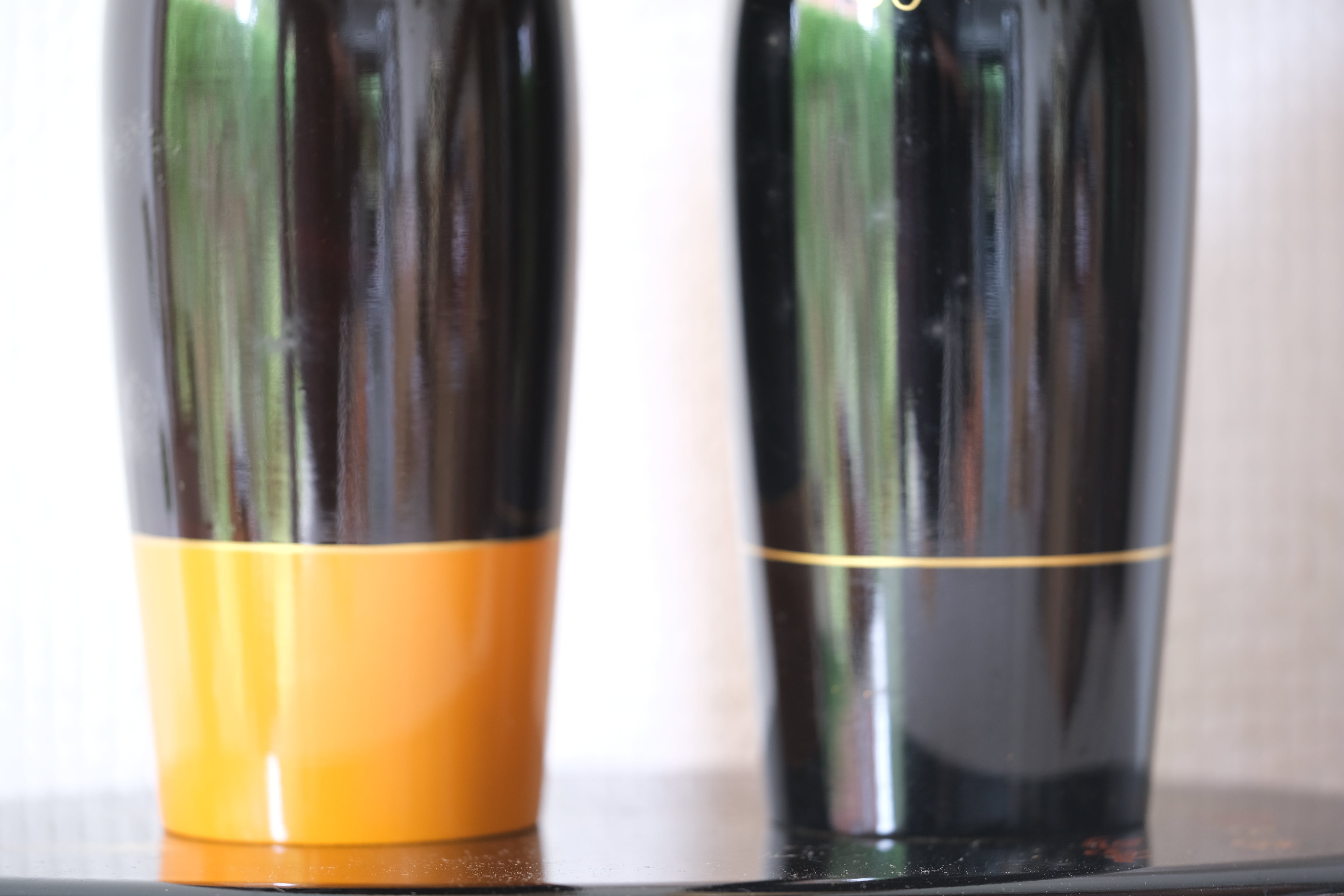 Lacquered Vintage Pair of Kokeshi | Takasago | With Original Box | 24 cm and 25 cm