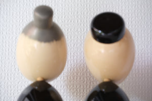 Lacquered Vintage Pair of Kokeshi | Takasago | With Original Box | 24 cm and 25 cm