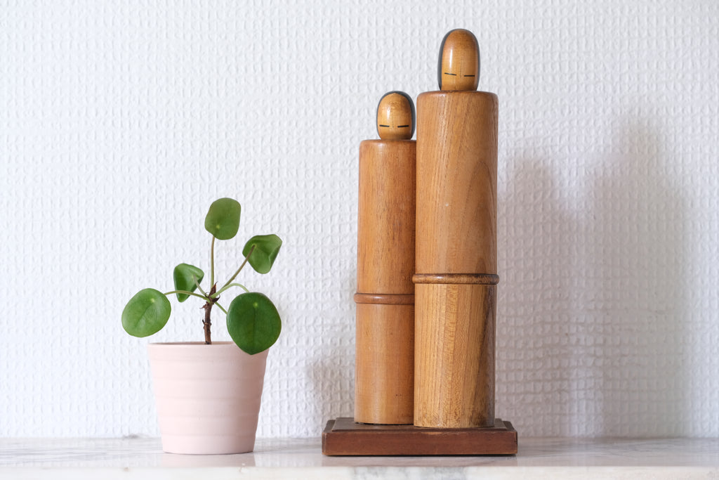 Rare Set of Sosaku Kokeshi by Shozan Shido (1932-1995) | 23 cm