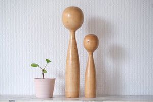 Rare Pair of Vintage Creative Kokeshi by Hideo Ishihara (1925-1999) | Mother and Child | 19,5 cm and 27,5 cm