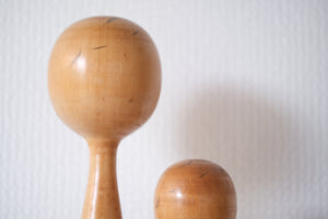Rare Pair of Vintage Creative Kokeshi by Hideo Ishihara (1925-1999) | Mother and Child | 19,5 cm and 27,5 cm