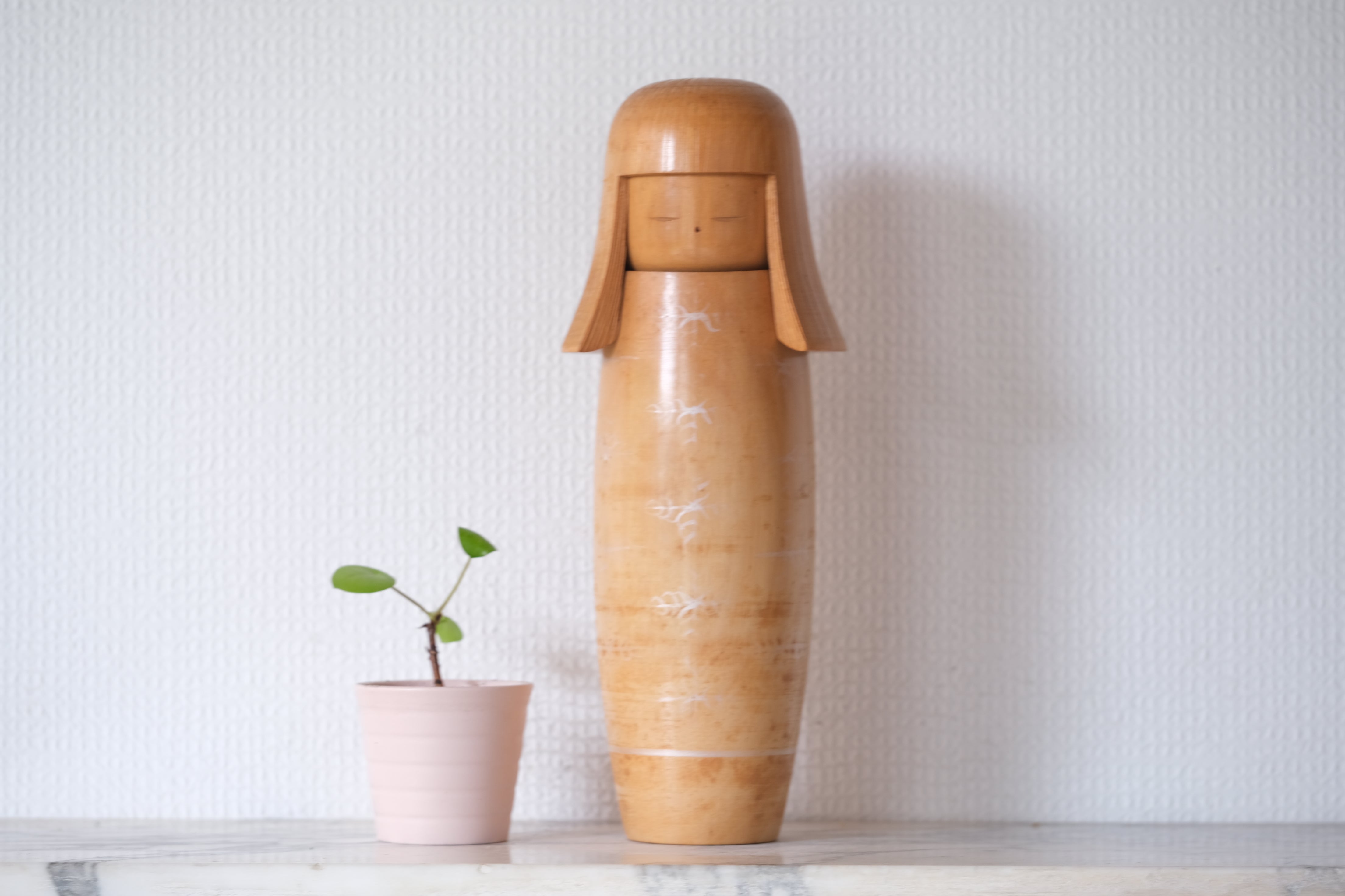 Vintage Creative Kokeshi by Katase Kahei  片瀬快平 (1922-2015) | Titled: 'Oboroya - Clouded Moon' | 28,5 cm