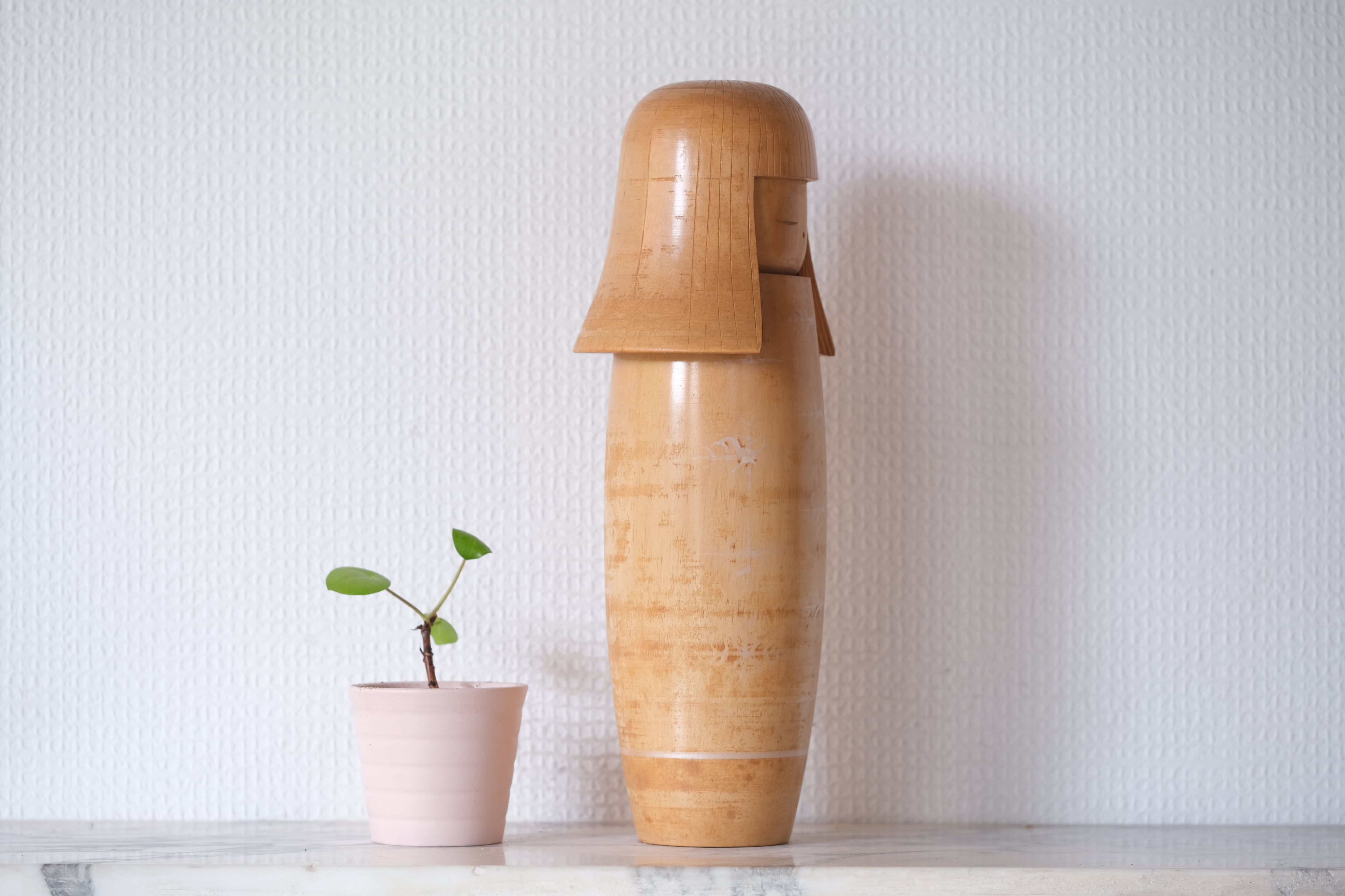 Vintage Creative Kokeshi by Katase Kahei  片瀬快平 (1922-2015) | Titled: 'Oboroya - Clouded Moon' | 28,5 cm