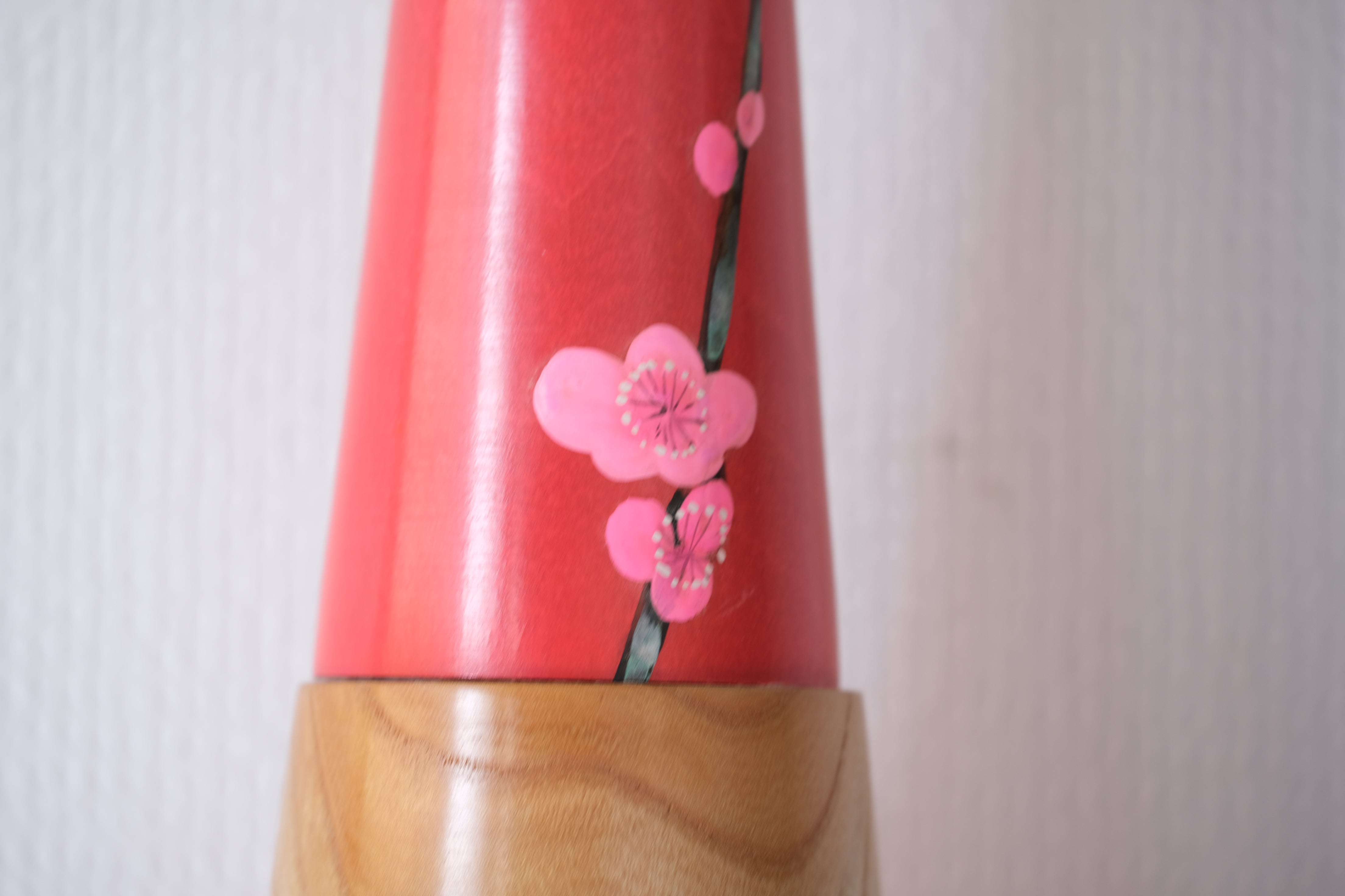 Exclusive Vintage Creative Kokeshi by the famous Takahashi Hajime (1918 - 2002) | Titled: 淡紅梅 - Light Red Plum | 61 cm