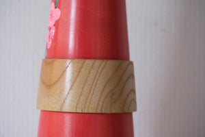 Exclusive Vintage Creative Kokeshi by the famous Takahashi Hajime (1918 - 2002) | Titled: 淡紅梅 - Light Red Plum | 61 cm