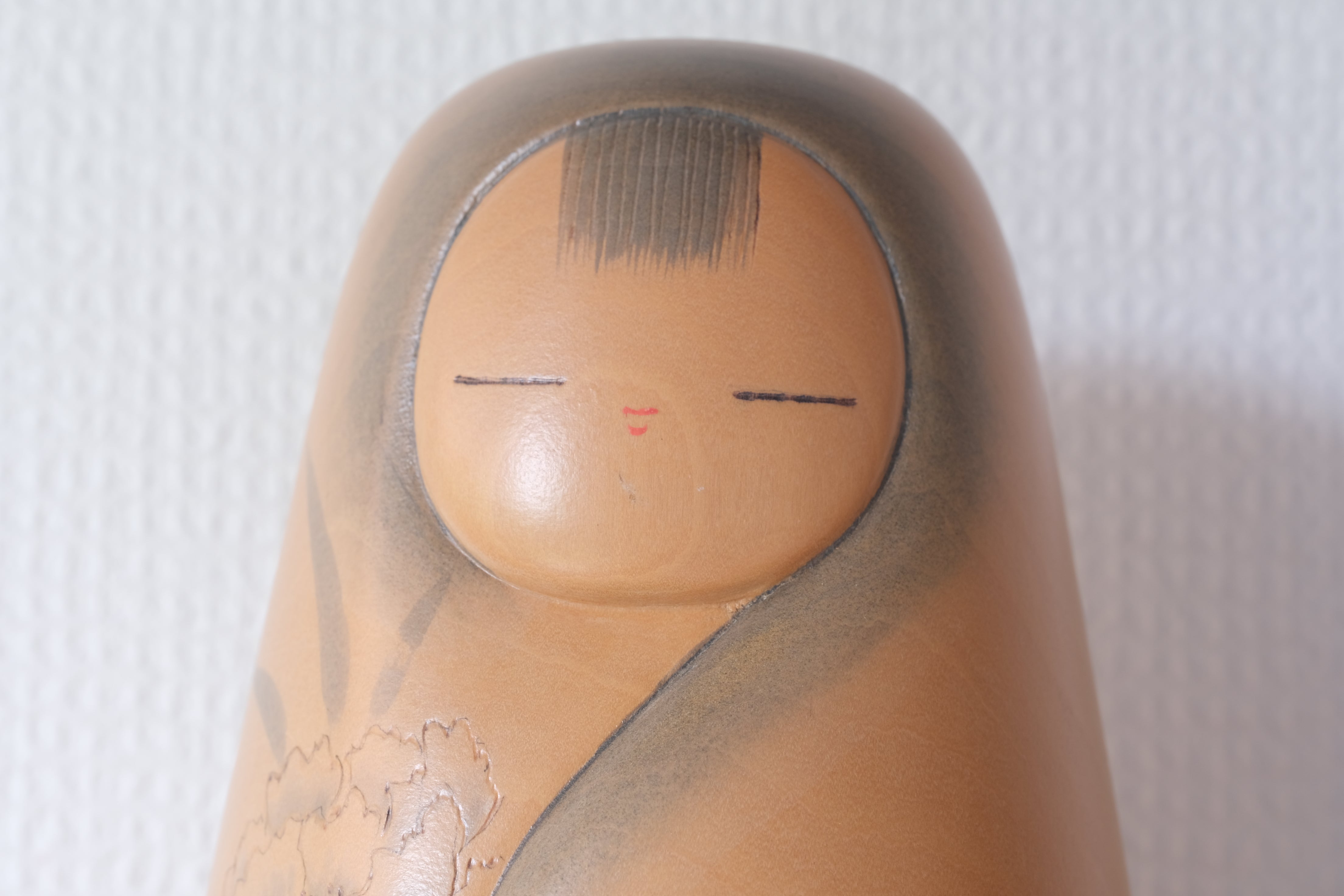 Exclusive Vintage Creative Kokeshi by Kojo Tanaka 田中晃常 | Titled: ほほえみ - Smile | 28 cm