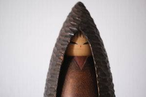 Exclusive Vintage Creative Kokeshi By The famous Shozan Shido (1932-1995) | Titled: 'Fuyu No Shojo - Winter Girl' | 19 cm