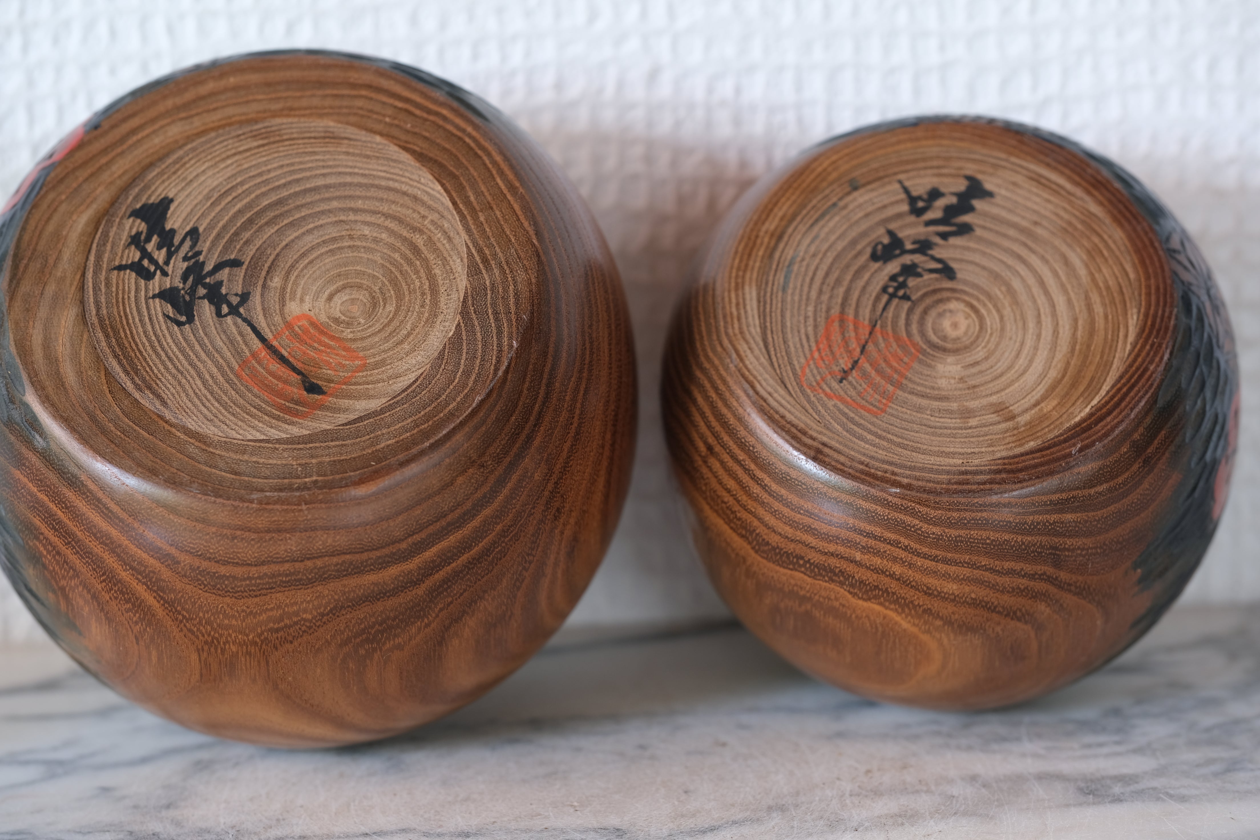 Exclusive Set of Two Vintage Creative Kokeshi by Aida Seiho (1926-1998) | Mother and Child | 7 cm and 8 cm