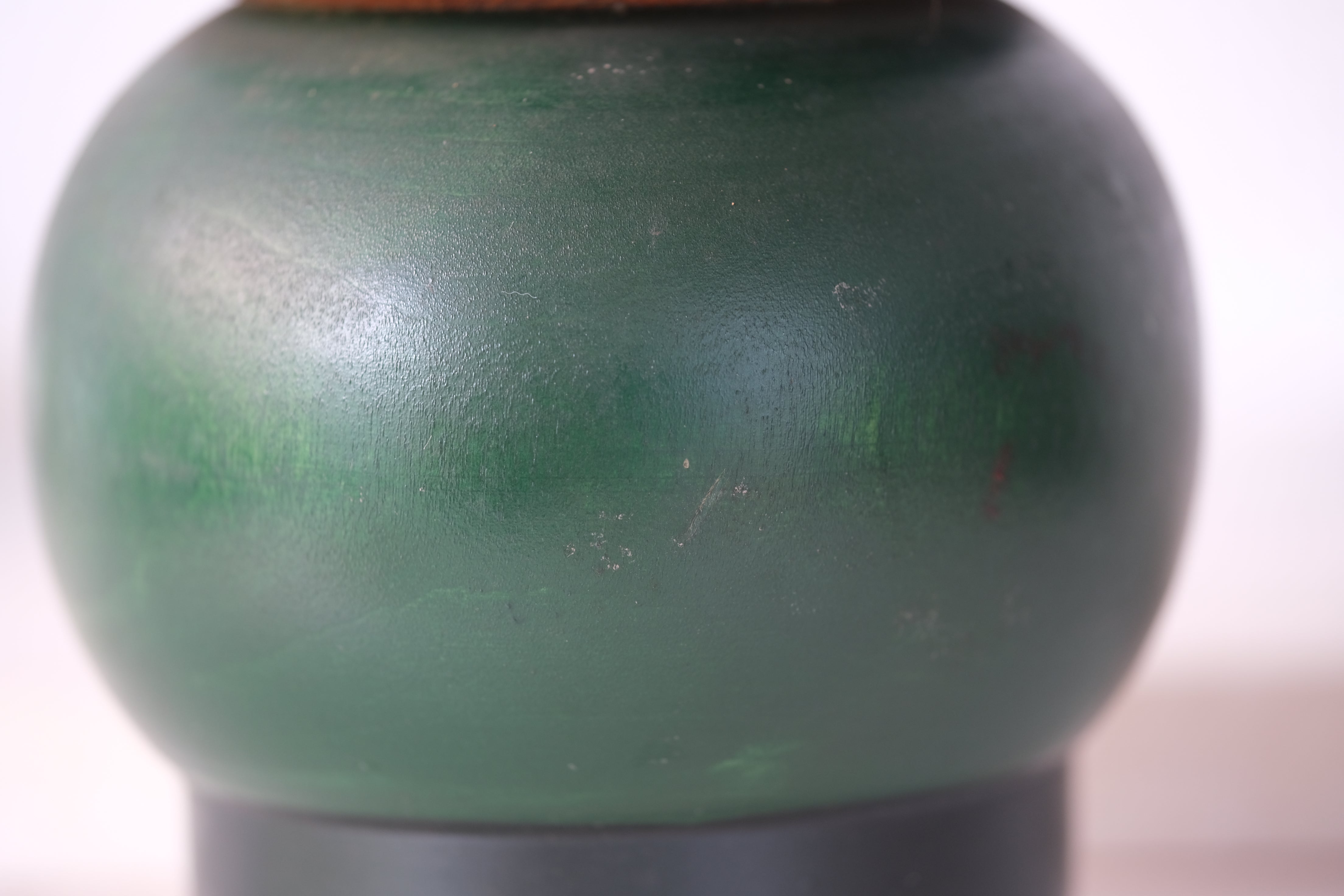 Rare Vintage Gumma Kokeshi By Kazuo Takamizawa 高見沢一夫 (1927-) | Title: 里の春 - Sato no haru - Spring in the village | Dated: 1988 | 16,5 cm