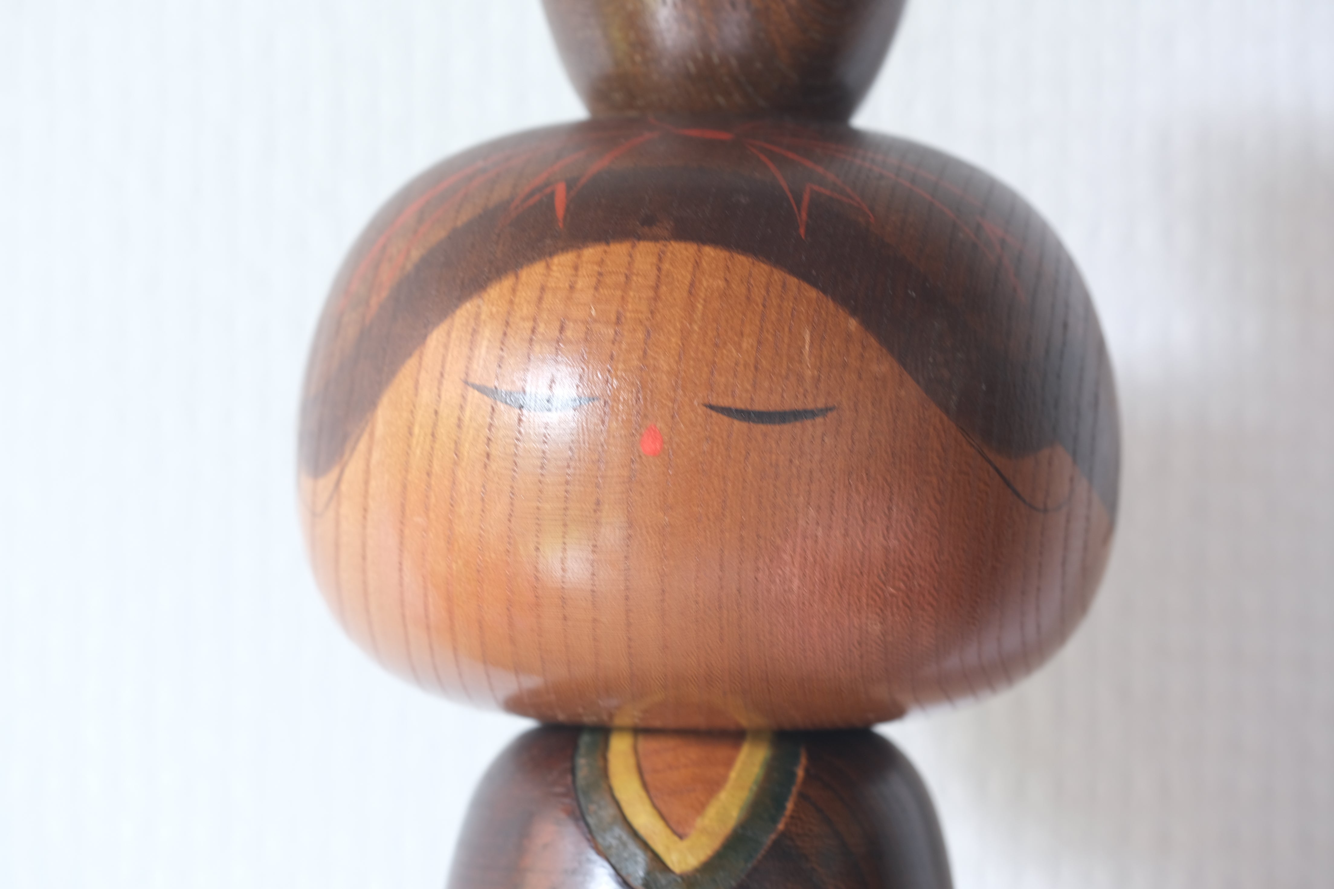 Vintage Sosaku Kokeshi With Plum Tree Flower Motif by Takeda Daisuke | 34 cm