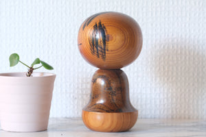 Rare Vintage Creative Kokeshi by Tsujita Ryozo (1923-) | 12 cm