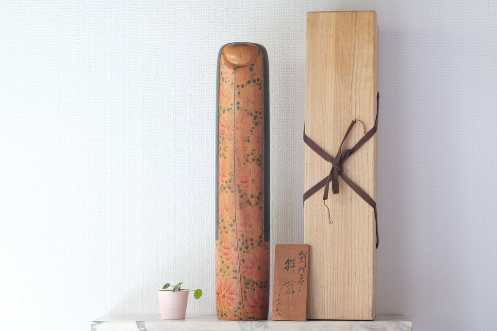 Exclusive Vintage Creative Kokeshi by Chiyomatsu Kanou (1935-) | With Wooden Box | 58 cm