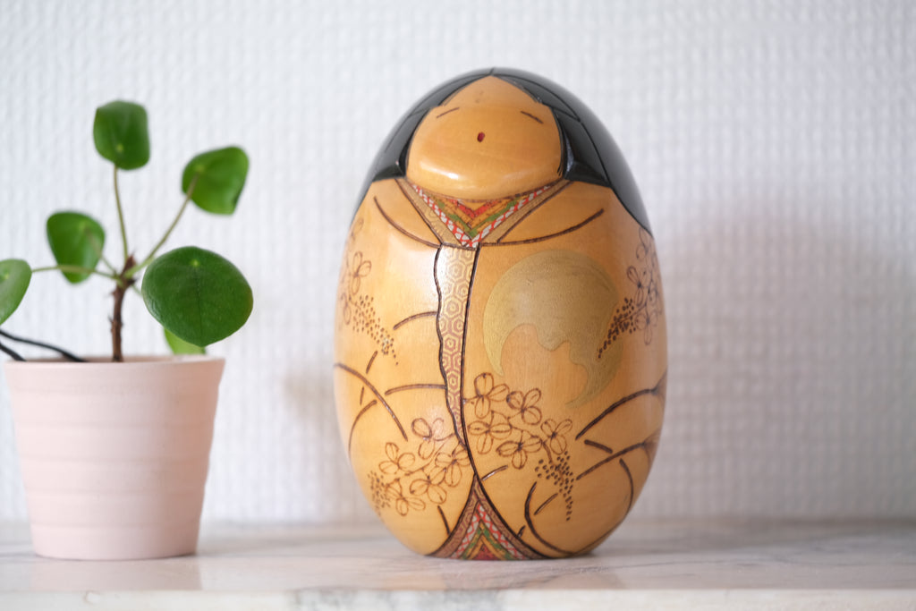 Rare Vintage Sosaku Kokeshi By Yokoyama Teruo (1953-2005) | 14 cm