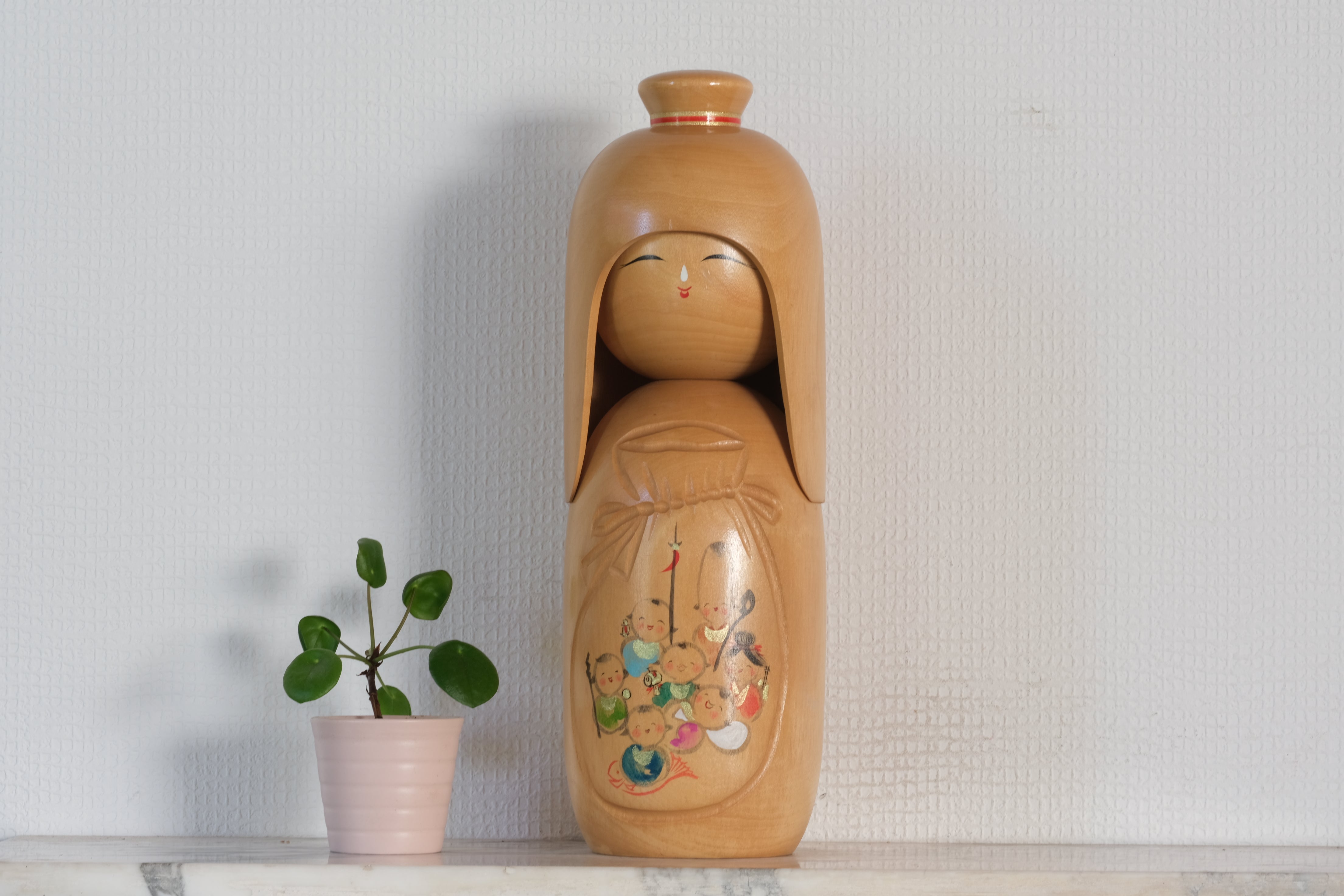 Vintage Creative Kokeshi by Sato Koson | Seven Lucky Gods | 34,5 cm