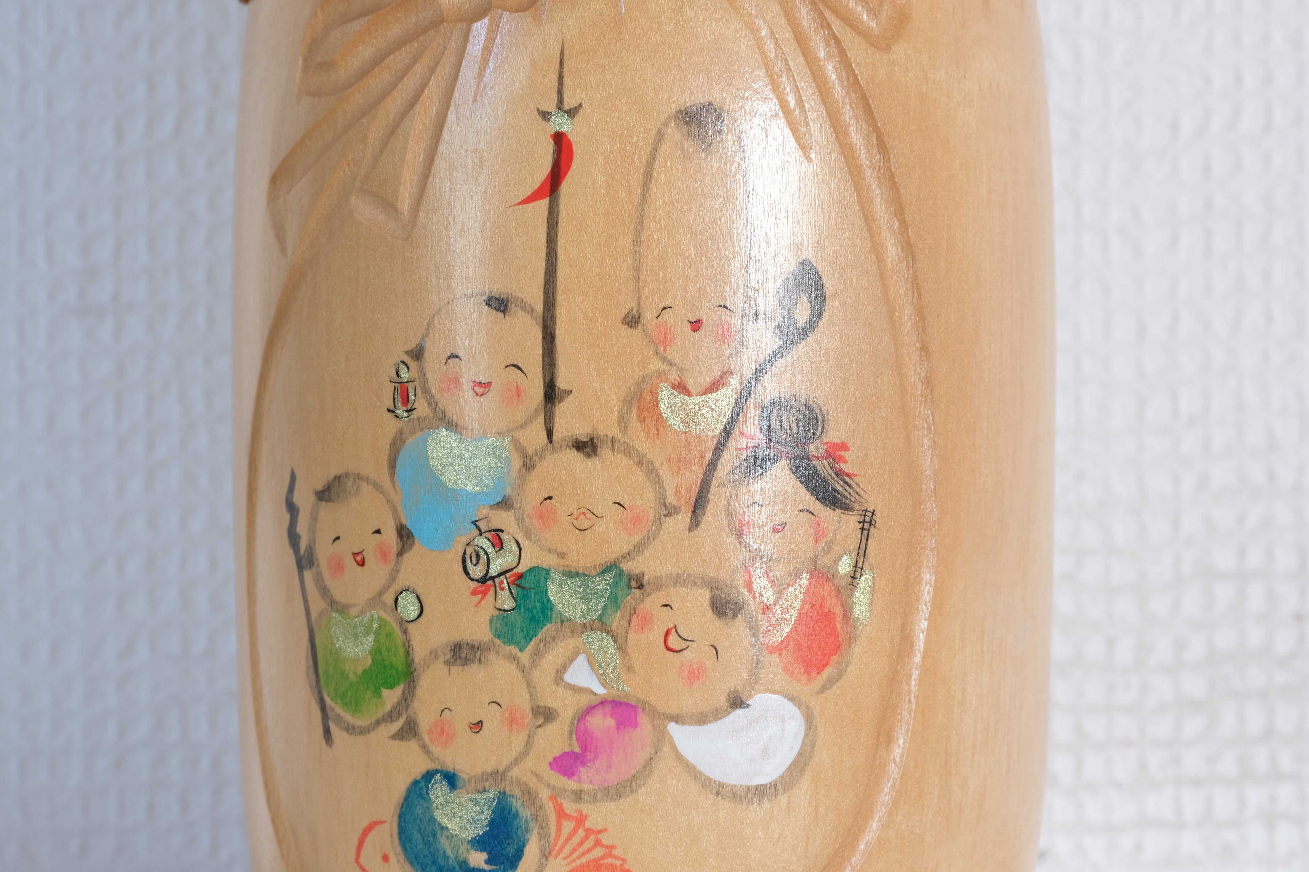 Vintage Creative Kokeshi by Sato Koson | Seven Lucky Gods | 34,5 cm
