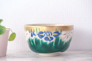 Japanese Ceramic Tea Bowl with flowers | Chawan | 7 cm