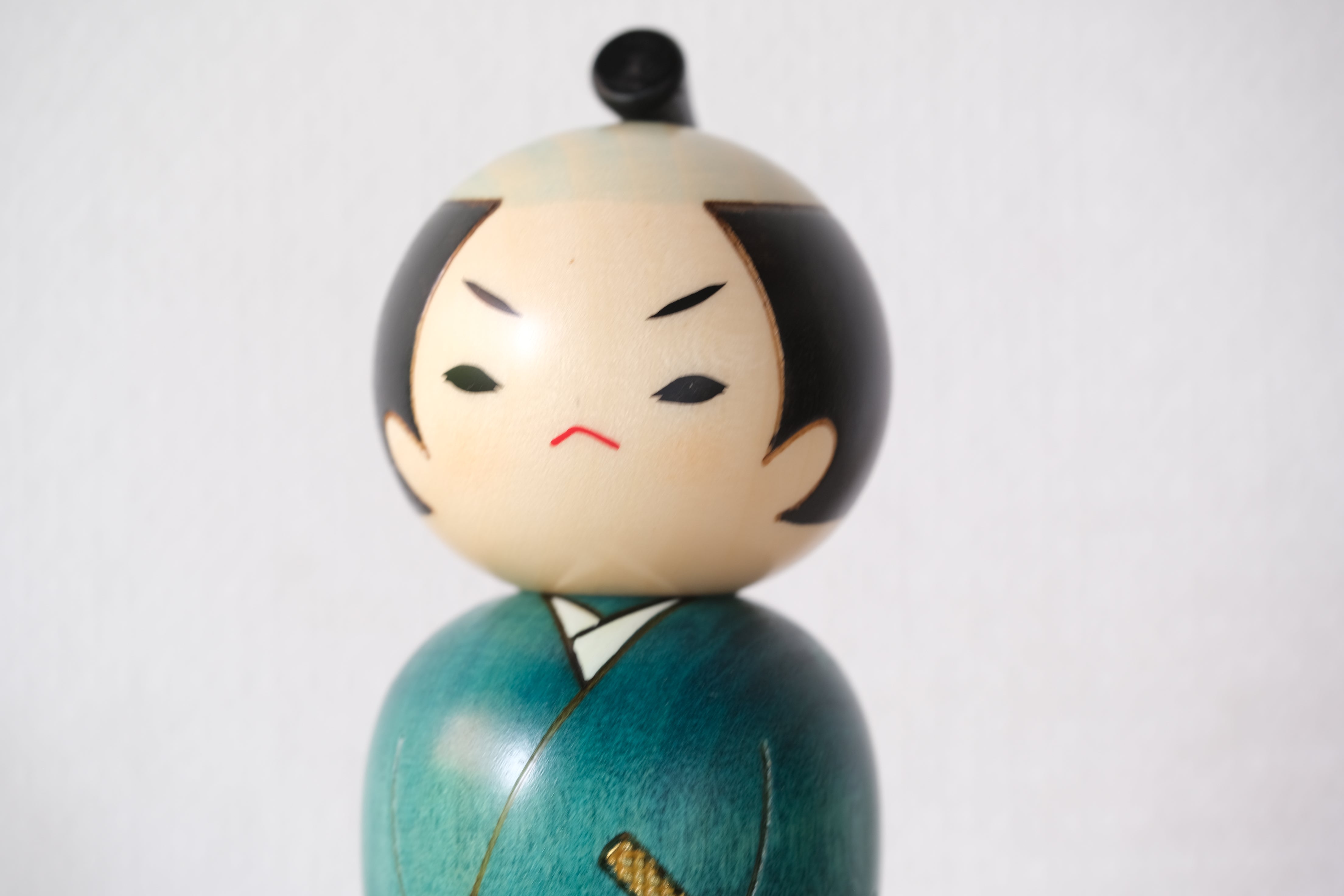 Vintage Sosaku Kokeshi by Usaburo | Samurai | With Original Box | 14 cm