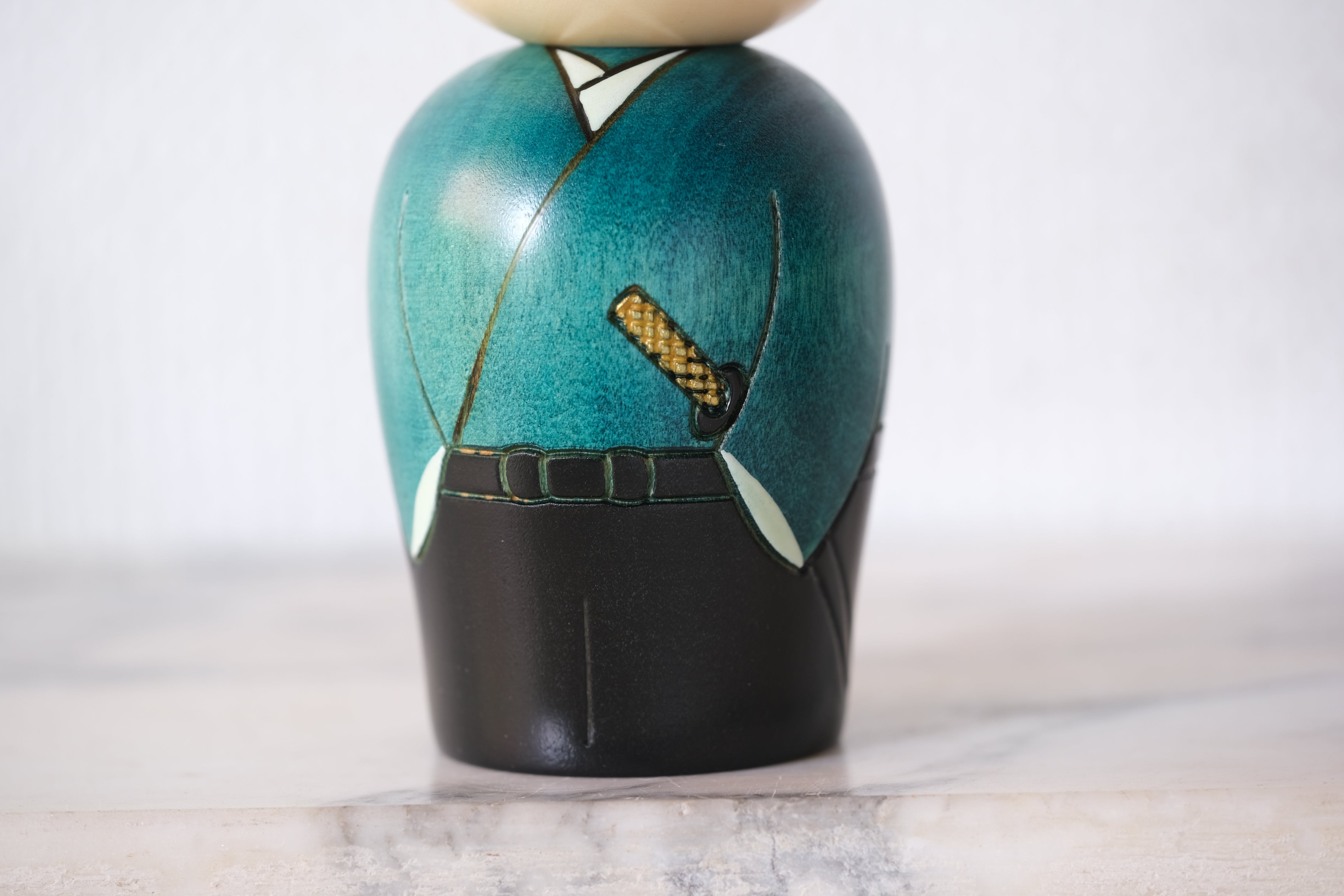 Vintage Sosaku Kokeshi by Usaburo | Samurai | With Original Box | 14 cm