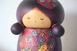 Exclusive Vintage Creative Kokeshi by Sansaku Sekiguchi 関口 三作 (1925-2018) | Titled: Hydrangea 紫陽花 | 15 cm