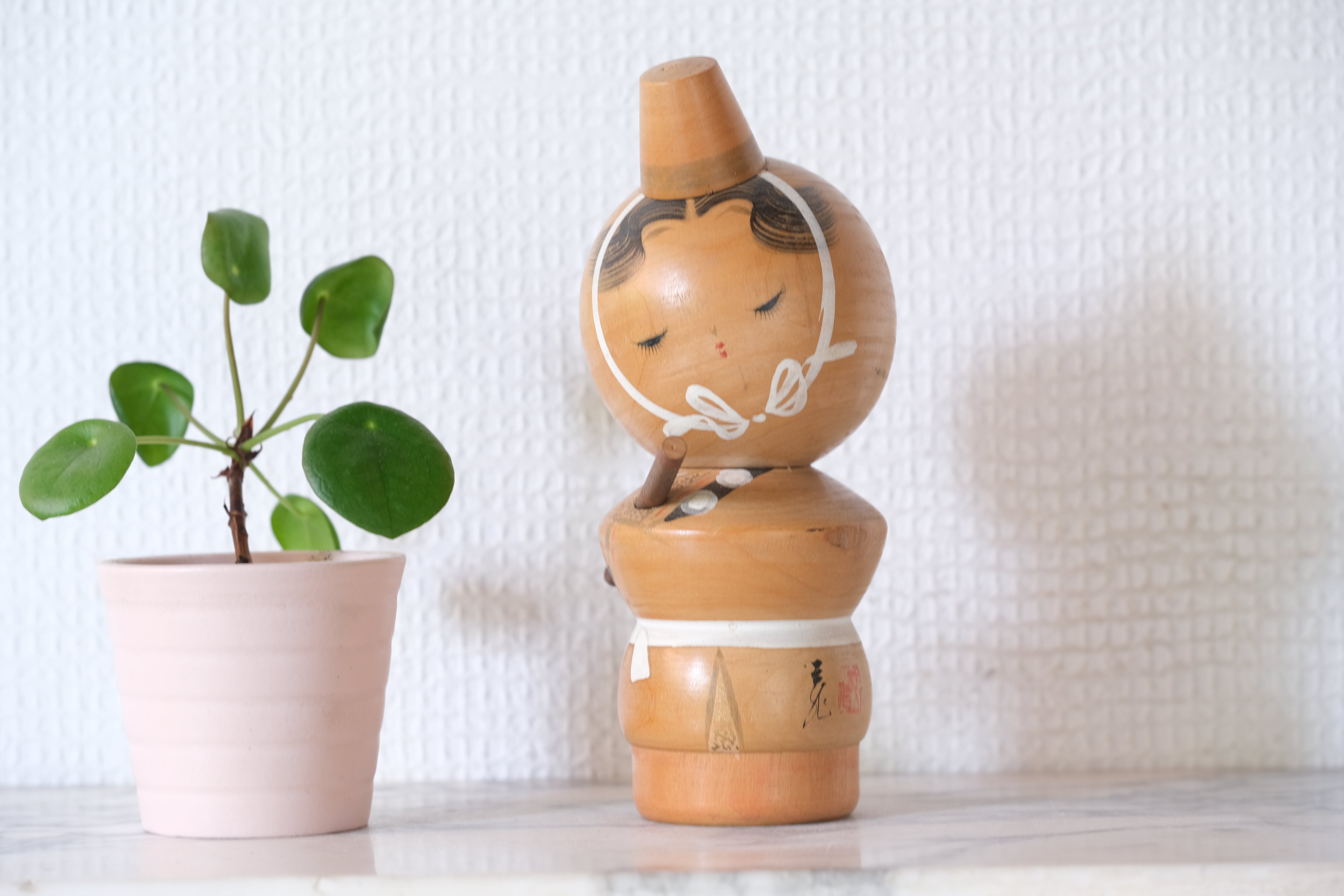 Rare Vintage Kokeshi by Sansaku Sekiguchi (1925-2018) | 'Flutist' | 16,5 cm