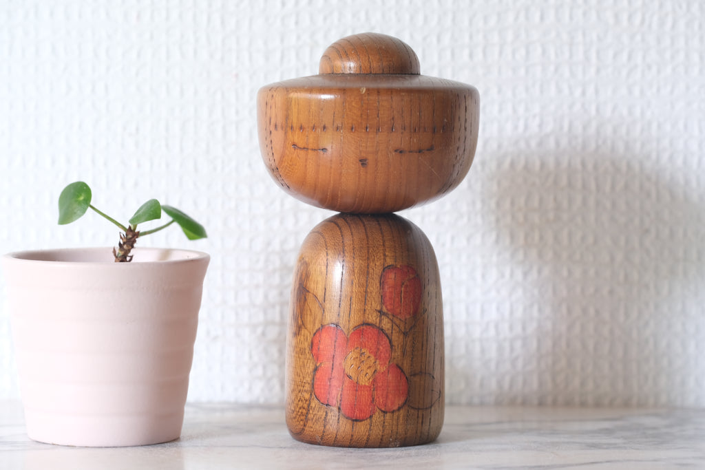 Rare Vintage Creative Kokeshi by Tsujita Ryozo 辻田亮三 (1923-) | 13 cm