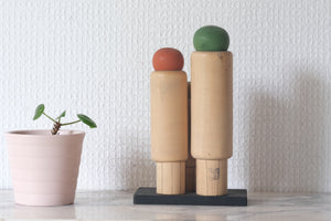 Rare Set of Sosaku Kokeshi By the Awardwinning Shozan Shido (1932-1995) | 15 cm