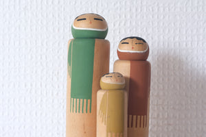 Rare Set of Sosaku Kokeshi By the Awardwinning Shozan Shido (1932-1995) | 15 cm