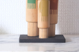 Rare Set of Sosaku Kokeshi By the Awardwinning Shozan Shido (1932-1995) | 15 cm