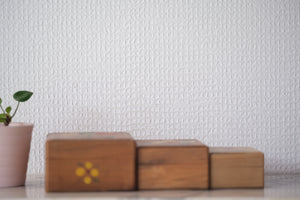 Three Vintage Kokeshi Jewelry boxes | They fit in each oyther | 10 cm x 8,5 cm x 5 cm